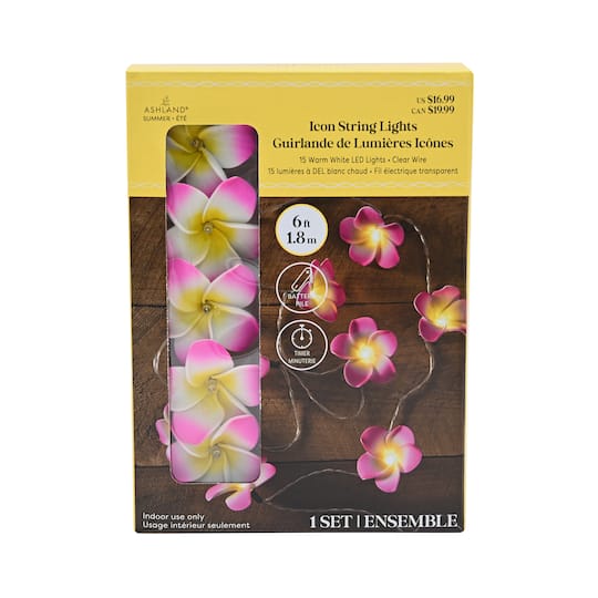 15ct. Plumeria Icon LED String Lights by Ashland